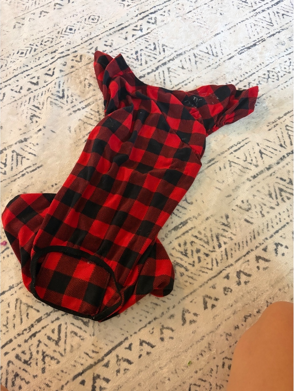 Red and Black Buffalo Plaid Dog Shirt Size Large